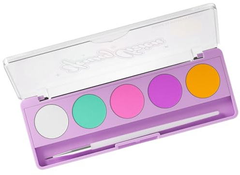 Palettes de Ligneur Yeux Multicolores KUAIYIJU avec Peinture pour le Visage Lumineuse Activée par l'Eau, avec Brosse - Maquillage pour Halloween et Cosplay