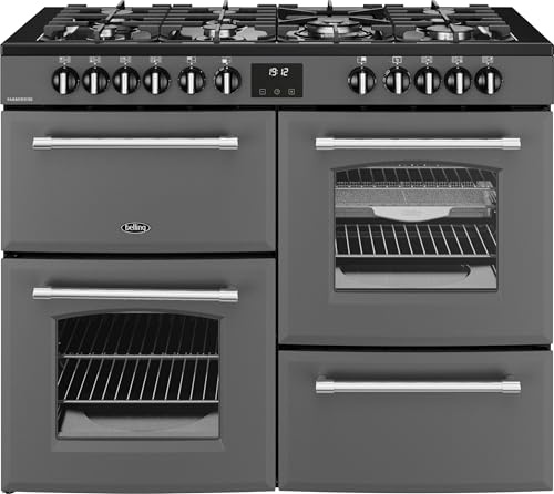 Belling Farmhouse 110DF 110cm wide Dual Fuel Range Cooker with Gas Hob - Anthracite - A Rated