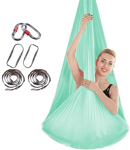 SAYEYBU Yoga-Schaukel, Luft Elastische Anti-Schwerkraft-Schaukel, Yoga-Hängematte Mit Geringem Stretch-Design, Leichtes Aerial-Yoga-Trainingszubehör, Für Zuhause,09,4 * 2.8m