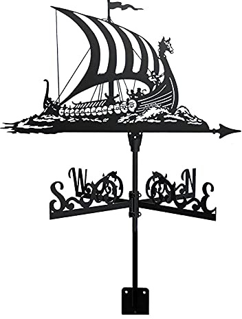 CLRAWSHB Veleta de Metal con indicador de dirección del Viento, Herramientas de medición, Veleta de Acero Inoxidable Duradera con Revestimiento antioxidante para decoración de jardín.