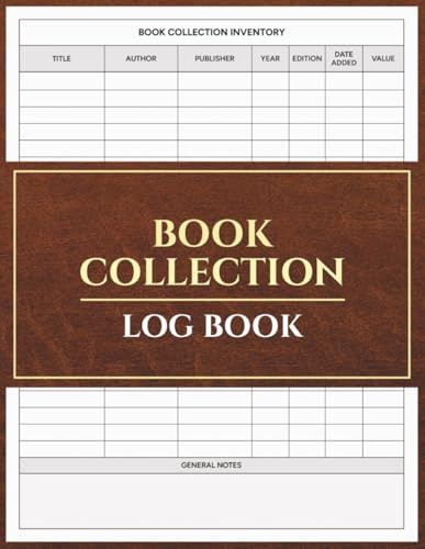 Book Collection Inventory Log Book