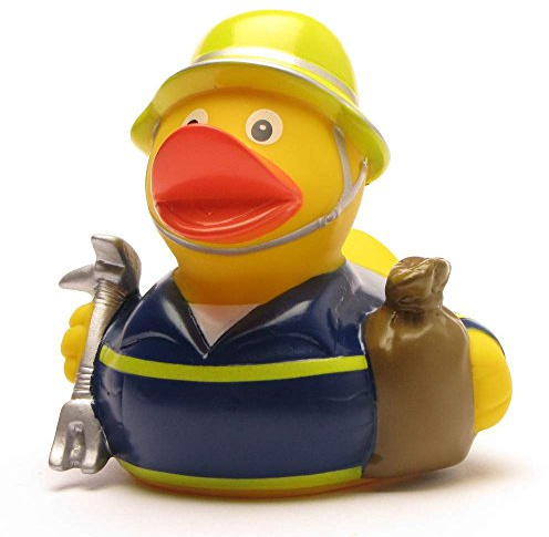 Duckshop I Badeente THW - Technisches Hilfswerk I Quietscheente I L: 8 cm I Quietscheentchen I Geschenk für Ehrenamt I Präsent Rettungspersonal