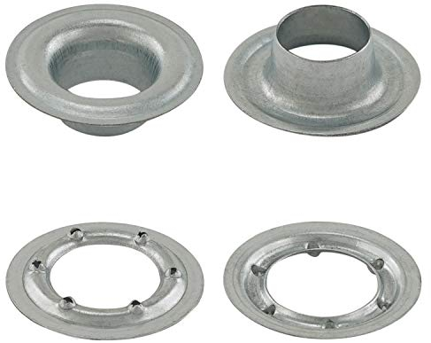 Ösen nach DIN 7332, Standardösen, Planenösen, (selbstschneidend), inklusive Scheiben - für Markisen, Textil, Leder, Planen, Vorhänge, Zelte - ab 50 Stück (Stahl, galvanisch verzinkt, 16 mm)