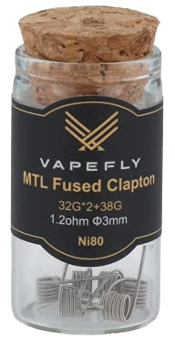 Vapefly MTL Fused Clapton Ni80 Prebuilt Coil für e-Zigarette, 1,2 Ohm, 6 Stück