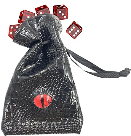 MUMIAO Custodia per Dadi in Pelle - Sacchetti di Dadi creativi con Motivo a Occhi di Drago con Coulisse,Porta Dadi con Coulisse in Rilievo Occhi Rotondi convessi in Vetro per Monete con Chiavi
