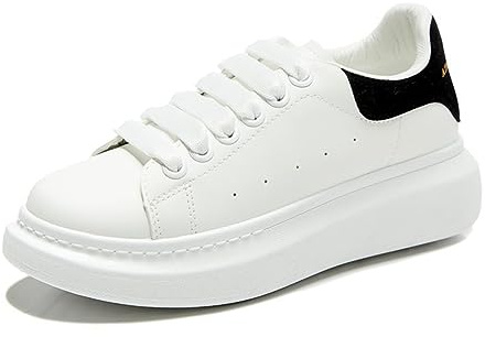 Scarpe Bianche con Suola Spessa Scarpe da Uomo e da Donna Primavera, Autunno e Inverno per Aumentare l'altezza delle Scarpe della Coppia Scarpe Sportive Casual a Centinaia