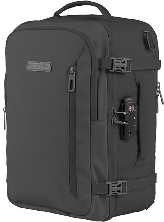 BidMamba Ryanair Mochila Equipaje de Mano 40x20x25, Mochila Bolsa 20L Easyjet Vuelos Low Cost - Carbono