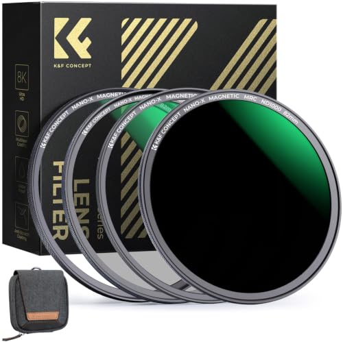 K&F CONCEPT Nano-Xcel 37mm Filtro Magnético UV+Polarizador Circular+ND1000 | Filtro de +UV de Protección + ND1000 + Anillo Adaptador Magnético Revestimiento Nano y Estuche - FU701