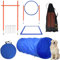 SUBTLETY Agility Ausrüstung für Hunde Groß Klein Hundetraining Spiele Agility Set mit Hundetunnel, Hürden, Slalomstangen, Springring, Pausenfeld und Tragetasche Hundeparcour Zubehör