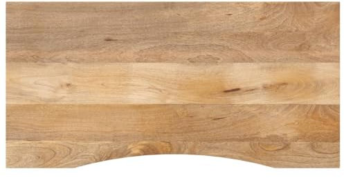 Juroupi Schreibtischplatte mit Aussparung Schreibtischplatte Massivholzplatte Tabletop Tischplatte Holz 120x60x2,5cm Massivholz Mango - 370203