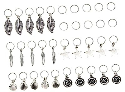 LOLIPPYY 35piezas Anillos De Dreadlocks De Metal Diseño Conchas Adornos Para Cabello Tubos Decorativos Para Trenzas y Peinados