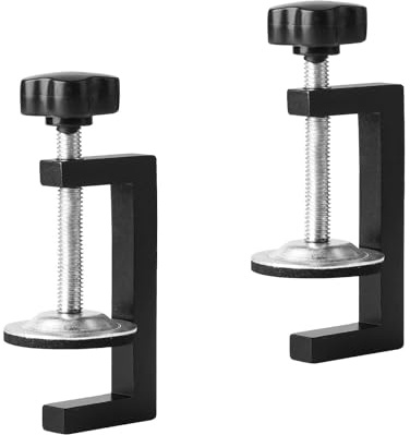 2 PCS G Clamps, Small Clamps, Table Clamp, G Clamp Set for Woodworking, for DIY Carpentry Woodworking Welding and Building(Black)