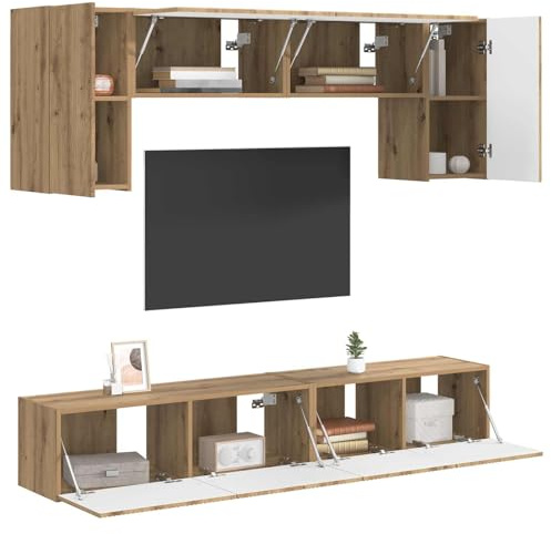 vidaXL Conjunto de Mueble de TV 4 pcs Brillante Madera contrachapada, Sala de Estar, Muebles Modernos, Conjunto de gabinetes para TV Rectangular, Unidad de Entretenimiento, Almacenamiento montado en