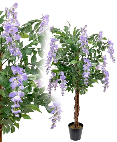 Blauregen Wisteria 120 cm wie echt künstlich Glyzinienbaum Kunstbaum Kunstblume Deko
