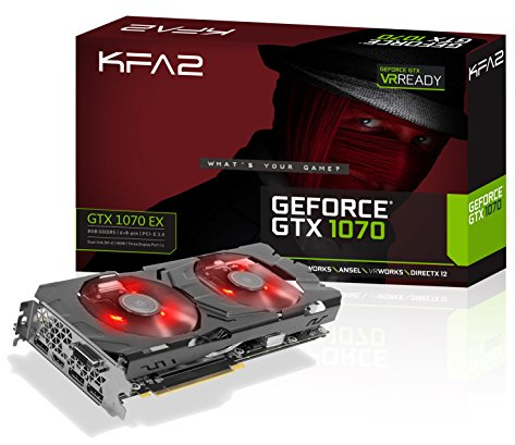 KFA2 GeForce GTX 1070 EX Carte Graphique PCI E Gaming, 8 Go GTX 1070 EX Schwarz