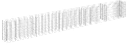 vidaXL Lit Surélevé à Gabion Parterre de Fleurs Plantes Jardin Terrasse Extérieur Arrière-Cour Jardinière Acier Galvanisé 450x30x60 cm