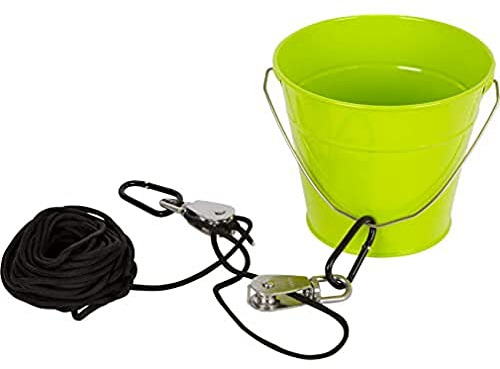Small Foot Flaschenzug mit Metalleimer, Zubehör fürs Baumhaus/Spielturm, Gartenspielzeug für Kinder ab 3 Jahren, Spielwerkzeug 11905, Mehrfarbig