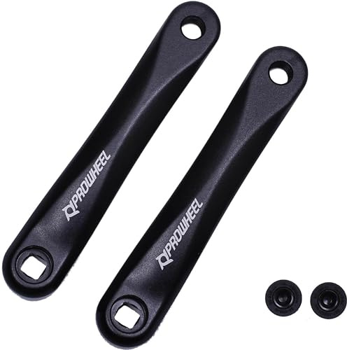 Prowheel One Pair Bike Crank Arm Available in Square Hole,152MM/160MM/165MM/170MM/175MM Alloy 6061Black Crank Arm for e-Bike Electric Bike e Bicycle