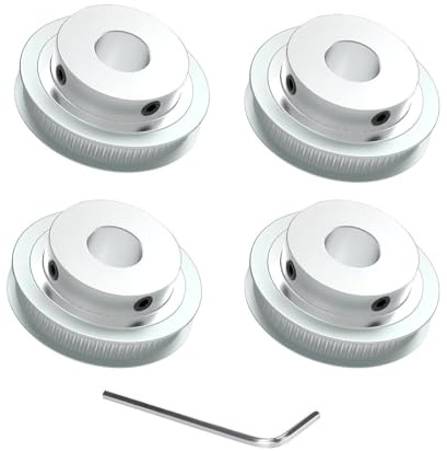 Super Print GT2 Riemenscheibe 60 Zähne 60 Teeth 8mm Bohrung Zahnriemenscheibe Aluminium 60T 8mm Bohrung Riemenscheibe Rad für 6mm Breite GT2 Zahnriemen für 3D-Drucker, CNC (4 Stück)