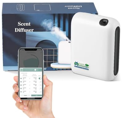 Mxmoonant Difusor de Aceite Esencial sin Aguacon con Niebla Fría, Que Cubre 60-100㎡, Botella de Aceite de 200ml, de Pared, App Control&Timer, para Habitación Grande, Hotelaria, Restaurante