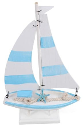 Cabilock Holz Segelboot Modell Für Tischdeko Maritime Dekoration Aus Holz Nautisches Segelboot Ornament Für Home Decor Strandhaus-Dekoration Schreibtisch-aktie