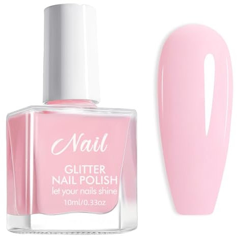 Baby Pink Nail Polish - Pale Pink Nail Varnish - Light pink Breathable Nail Polish - Water Based Quick Dry Long Lasting French Manicure Nail Varnish for Art Manicure DIY at Home