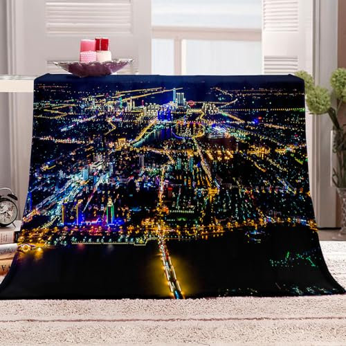Kinderdecke 130 X 150 cm Fleece Decke City Kuscheldecke Flauschig Decke Herbst