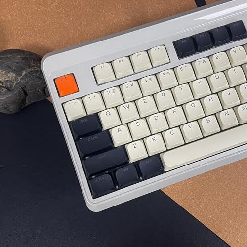 Womier Low Profile Keycaps - PBT Shine Through Keycaps 60 65 75 100 Percent, Retro Keyboard Key caps Full Size for Cherry Gateron MX Switches Mechanical Keyboard, Retro Carbon Color | 60 65 75 100 percent keycaps, retro keyboard caps full size for Cherry MX switches mechanical keyboard