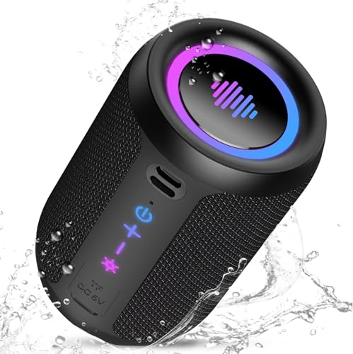 Tiksounds Bluetooth Lautsprecher, Kleine Musikbox Bluetooth 5.4, 15W Kraftvoller Bass, mit 12 Stunden Akkulaufzeit, TWS Stereo-Surround, IPX7 Wasserdicht, Outdoor Lautsprecher für Sport/Party/Reisen