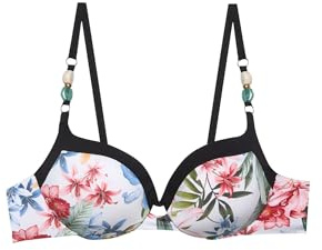 YAMAMAY - Bikini Parte Alta, Modello Balconcino con Ferretto e Coppe Preformate, Donna, Tahiti, Multicolore, Stampa Floreale