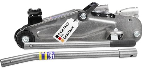 alca® Rangierwagenheber – hydraulisch, 2 Tonnen Traglast, Hubhöhe 135–330 mm, stabile Ausführung, Zweiteiliger Griff, grau