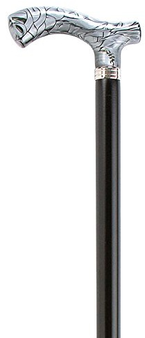 Ayudas dinamicas - Bastón haya negra puño metacrilato metalizado plata