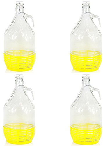 4 x 5 l Verre ballon vin ballon bien fermeture à fermeture Bouteille en verre