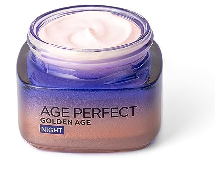 L’Oréal Paris Age Perfect Golden Age Re-Stimulating Night Cream 50+, Moisturising, Renew Skin Barrier Overnight and Reactivates Skin’s Radiance, Peony Native Cells, Calcium and Vitamin B3, 50ml