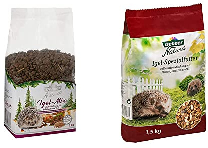 Dehner Natura Premium Igelfutter Futter-Mix, getreidefrei, 2 kg & Natura Igelfutter, 1.5 kg