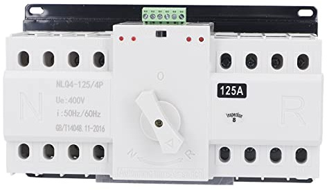Interruptor de Transferencia Automática,4P 125A 400V AC CB, Dual Potencia Interruptor de Transferencia, Interruptores de Energía de Emergencia,para Energía Municipal, Generador