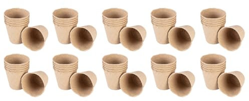 VERTO Anzuchttöpfe 8 x 8 cm - Praktisches Set mit 60 Stück - aus Torf - Biologisch abbaubar/Pflanztopf/Saattopf/Pflanzenanzucht | Anzuchttöpfe Aussaattöpfe Pflanztopf