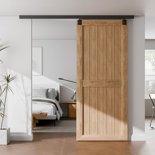 CCJH 244CM/8FT Rail Porte Coulissante Systeme Kit de montage au plafond pour porte de grange coulissante