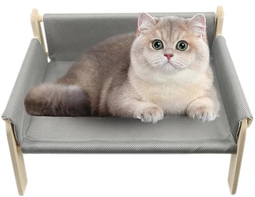 Erhöhtes Hundebett | Katzensofa aus Naturholz | Stabile Hundebetten | Erhöhtes Haustiermöbelkissen, abnehmbarer, stabiler erhöhter Bezug, Haustierbett mit abnehmbarem Bezug, luxuriöses Hundesofa mit H