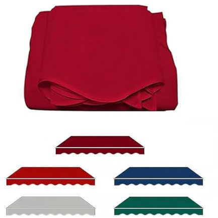 Ausziehbarer Markisenstoff, Ersatz, wasserabweisend, 100 % Polyester, Baldachin für Balkon, Decktür, Fenster, Terrasse, Markise (Rot, 3 x 2 m)