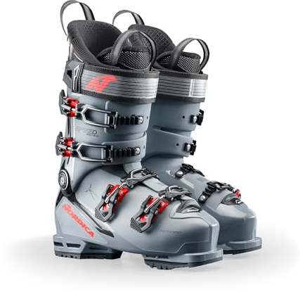 NORDICA Men's Speedmachine 3 120 Insulated Easy-Entry Medium Volume Winter Sports All-Terrain Alpine Freeriding Mountain Touring Ski Boots, Gripwalk Soles, Customizable Shell, Gray/Black/Red, 30.5