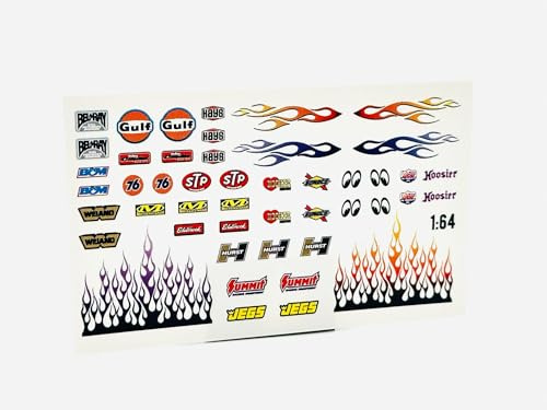 Waterslide Decal 1:64 USA Racing Cars Slotcar USA NASCAR V8 Tuning Hot Rod Muscle Car Auto Modellbau Modellbahn Eisenbahn Abziehbilder Motorroad
