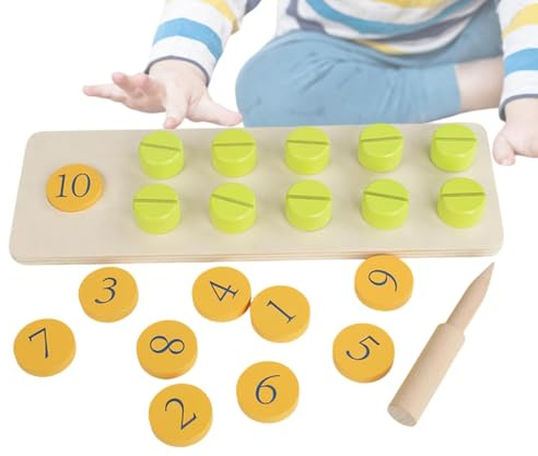 Nuts and Bolt Toys - Mathematics Education Funny Interactive Board - Counting Nuts Game, Learning Number Tracing Toy for Boys to learn interactively while improving toy science skills. Made from