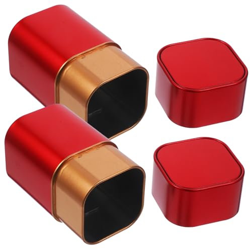 Vaguelly 2pcs Metal Tea Canisters Airtight Storage Can Candy Jar for Kitchen Office Tea Coffee Sugar