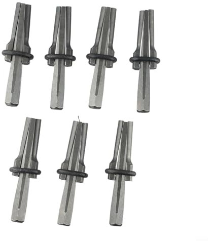 Lot de 7 cales à fendre la roche - 14 mm de diamètre - En acier - Pour pierre et béton - Pour carrière - Longueur : 105 mm