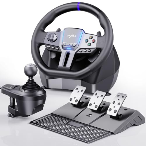 PXN V9 GEN2 Rennlenkrad mit Pedalen & H-Schaltung - Gebraucht - Wie Neu - 270°/900° Einstellbare Rotation, Vibrationsfunktion, App-Steuerung, Gaming Lenkrad für PC, PS4, Xbox One & Xbox Series X/S
