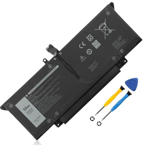 K KYUER 52Wh JHT2H Laptop Batteri för Dell Latitude 7310 7410 2-in-1 Chromebook Enterprise Chrome P33S P34S P34S001 P33S001 4V5X2 7CXN6 K36KR T3JWC XMT81 04V5X2 HRGYV 0HRGYV Replacement Battery