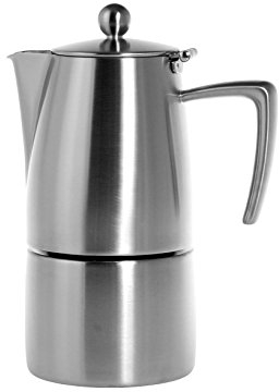 Ilsa Slancio Espressokanne, mit Induktionsboden, Edelstahl, Silber, für 4 Tassen