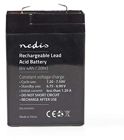 Nedis Batteria ricaricabile al piombo-acido da 6 V 4000 mAh