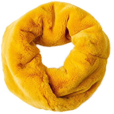 Caspar SC480 warmer eleganter Damen Winter Fell Loop Schal, Farbe:curry, Größe:One Size